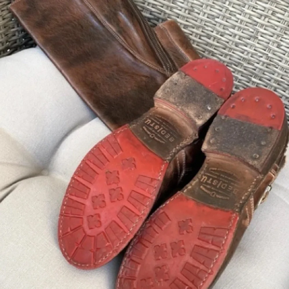 BED STU Glaye Cobbler Series Women's Distressed Leather Boots Size 9